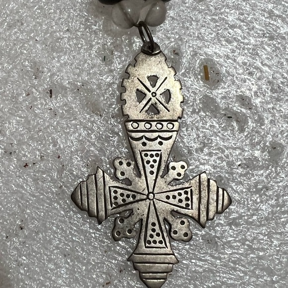 Sterling Silver Cross Pendant with real stones jewelry